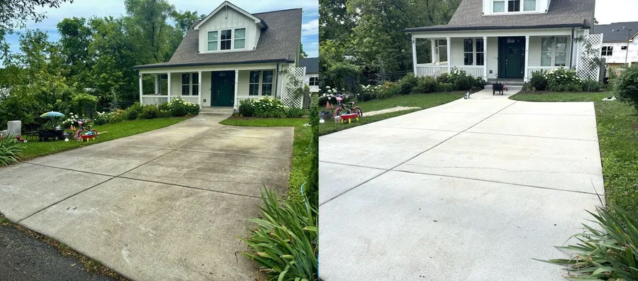 Driveway cleaning — before